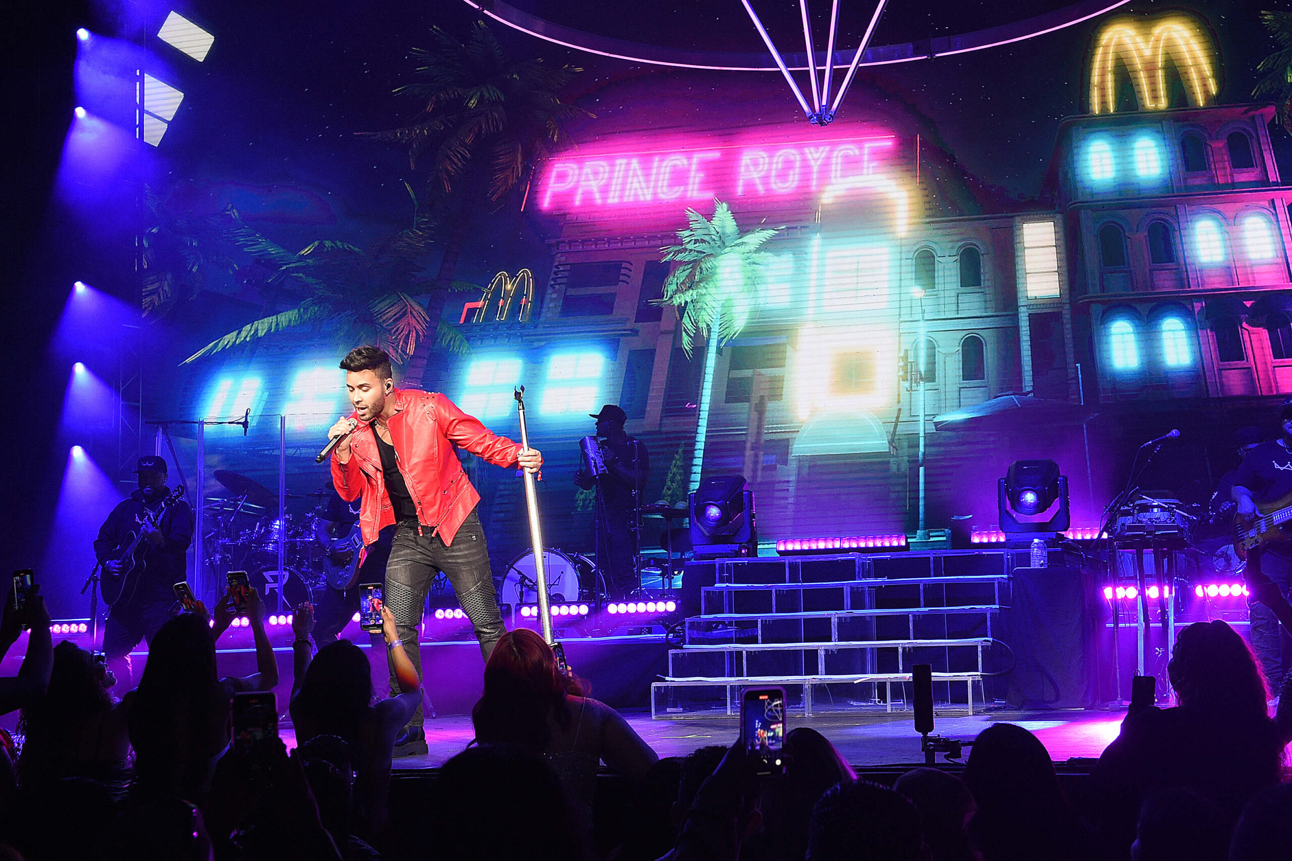Prince Royce performing live on stage in Los Angeles