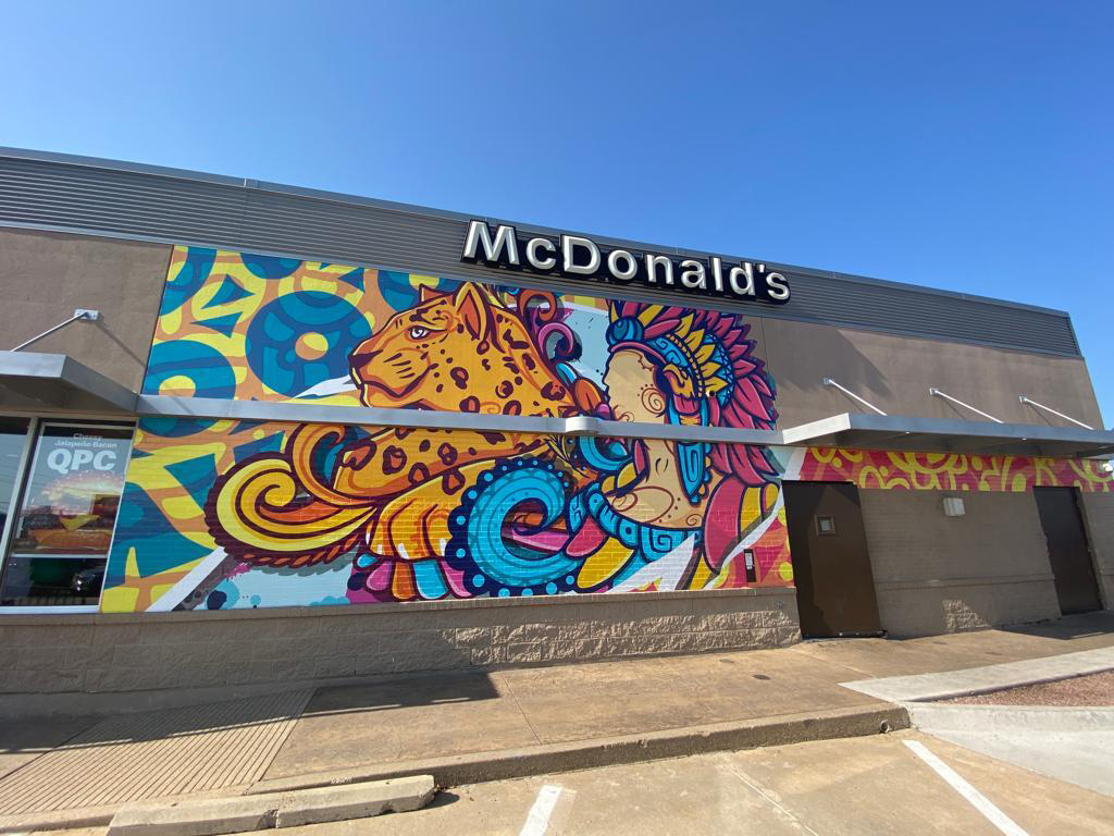 Photo of McDonald’s restaurant side mural wrapped by Christopher J. Gonzalez