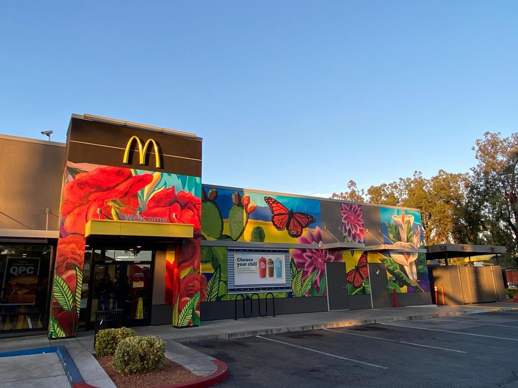 Photo of McDonald’s restaurant side mural wrapped by Hector Covarrubias